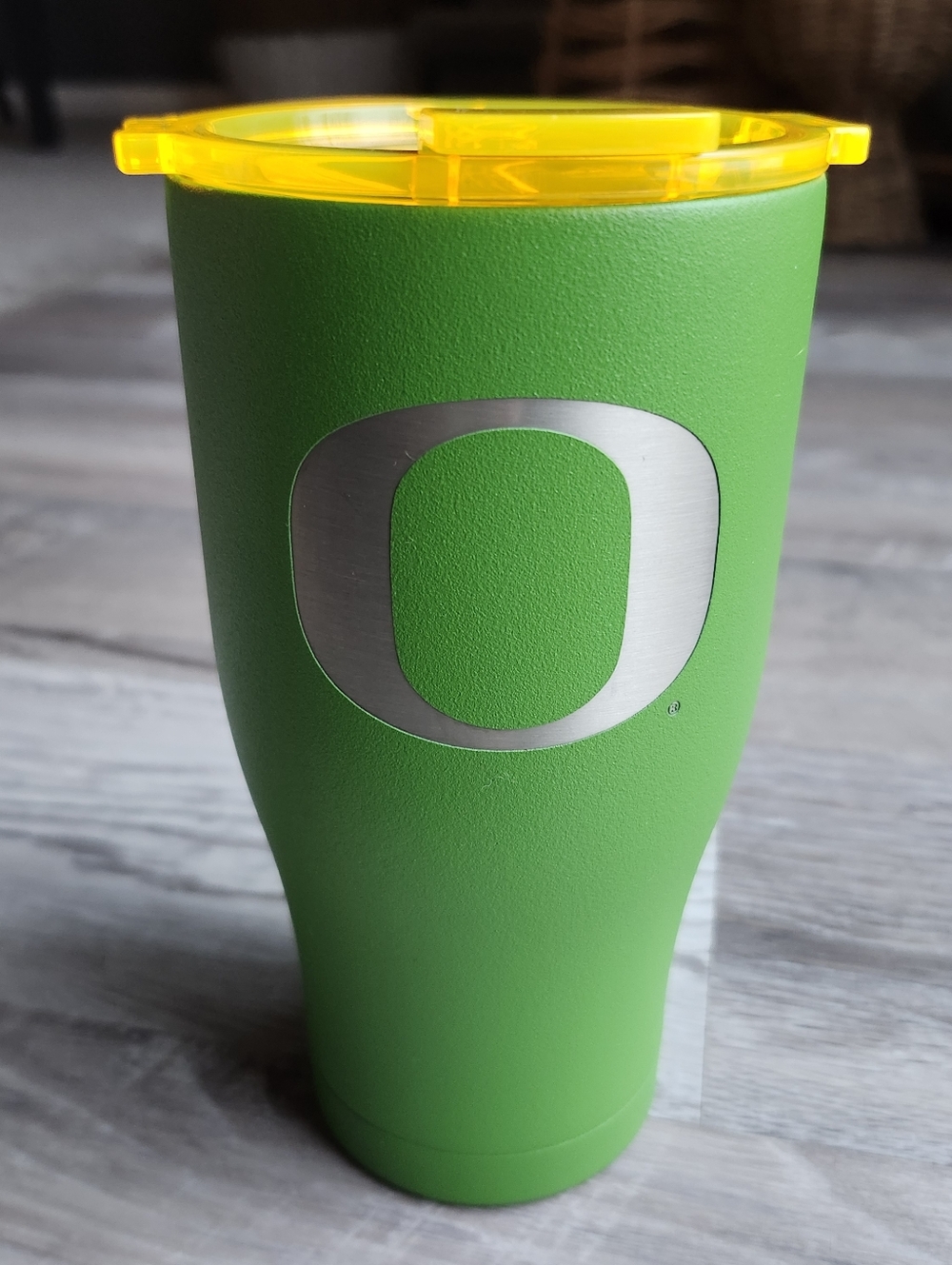 Oregon Ducks Tumbler Green Yellow Lid Insulated Travel Mug Cup
